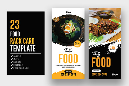 Restaurant Food Rack Card Dl Flyer, a Flyer Template by Shahjahangdb1
