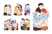 Family & friends support, hugs set, a Person Illustration by Good Studio (Thumbnail 1 of 4)
