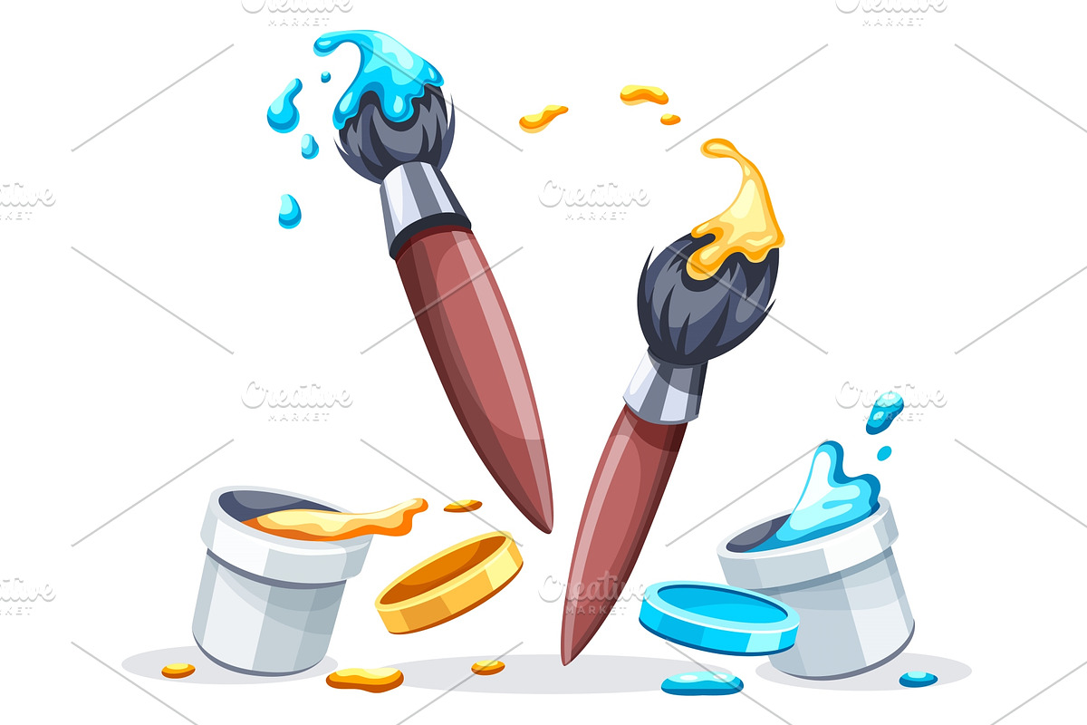 Art brushes for drawing with blue., an Object Illustration by LoopAll