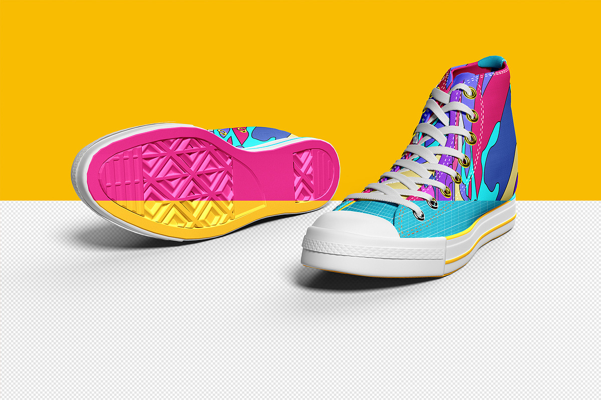 Sneakers Shoes Mockup - 9 views, a Packaging Mockup by Illusiongraphic (Photo 13 of 28)