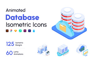 Animated Database Icon Set, a Duotone Icon by Vectors Market