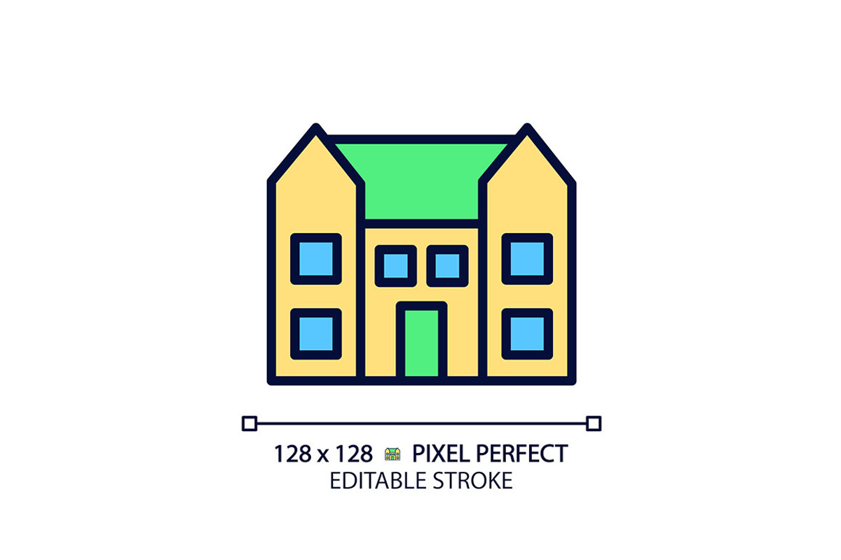 Mansion pixel perfect RGB color icon, an Icon by IMG Visuals