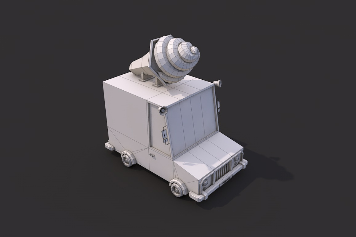 Low Poly Ice Cream Car, a Cars & Vehicle 3D Model by CreativeeArt (Photo 6 of 8)
