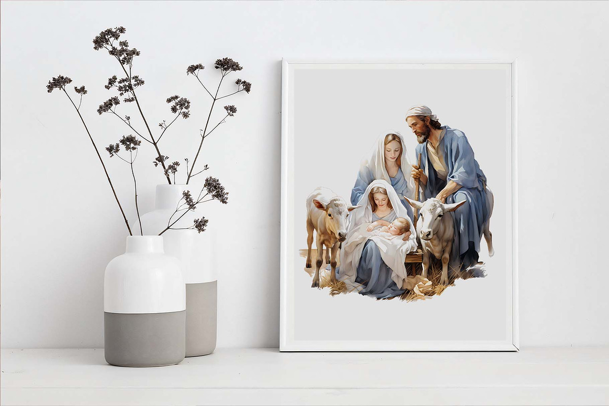 Christmas Nativity Sets Clipart Bund, an Illustration by Moon Studio (Photo 4 of 7)