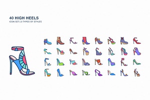 High Heels icon set