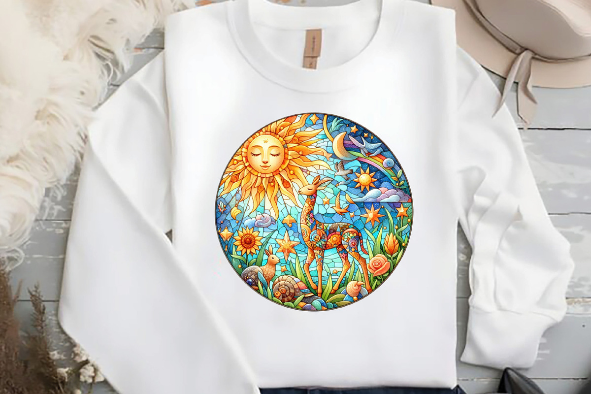 Round Stained Glass Animals Summer C, an Illustration by DreamCafeArt (Photo 4 of 4)
