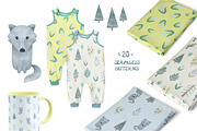 Woodland friends. Kids patterns set, an Animal Illustration by tetiartline (Thumbnail 6 of 11)