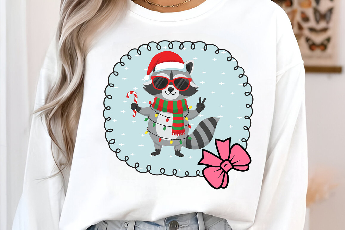 Christmas Funny Raccoon Coquette PNG, an Illustration by SinaCreation (Photo 3 of 7)