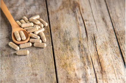 There are many herbal supplements in, a Health & Medical Photo by yanadjana