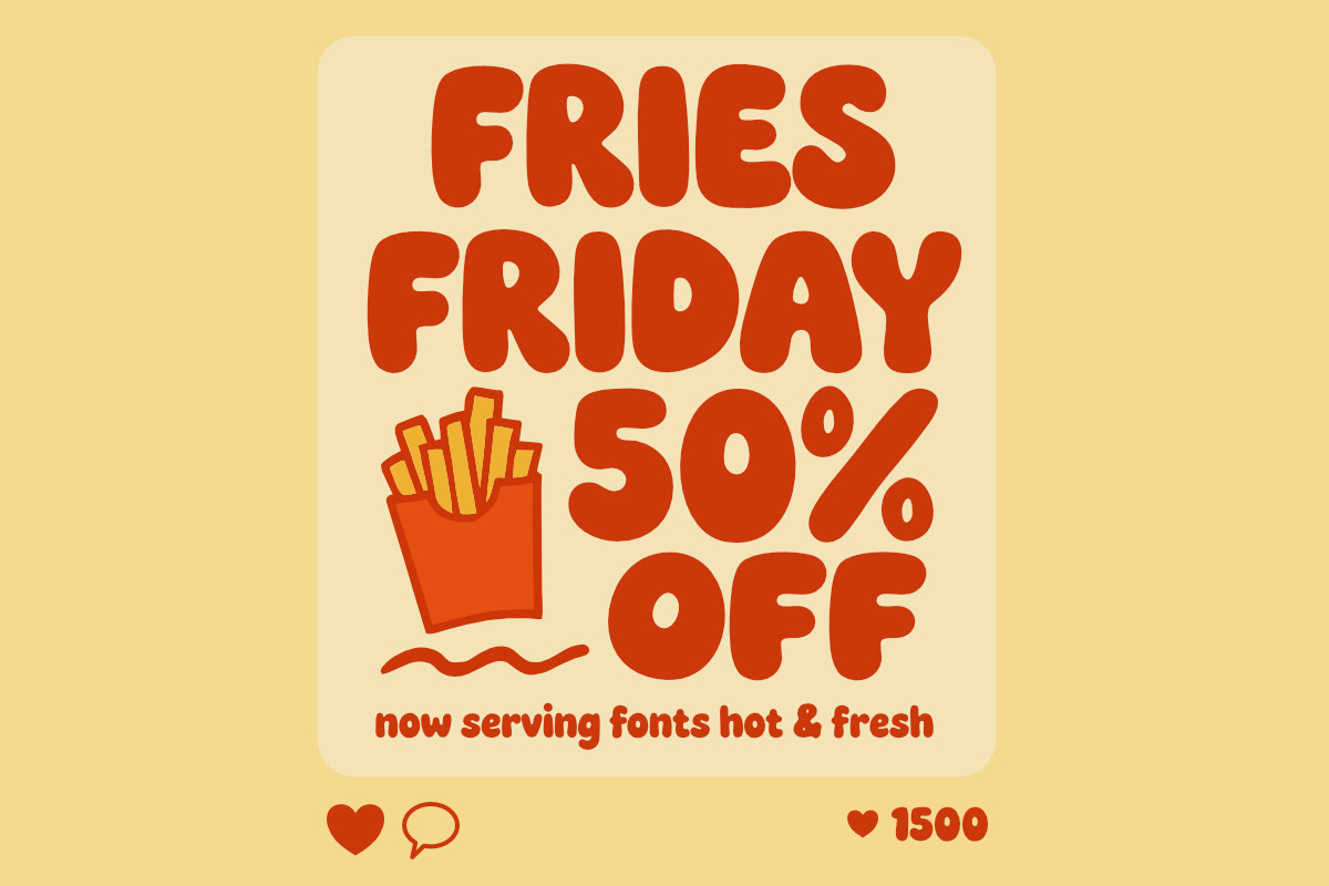 Chubby Dinner - Retro Fast Food Font, a Sans Serif Font by Rillatype (Photo 8 of 9)