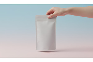 Hand holding a plain white zipper, a Background Photo by Igor Tichonow