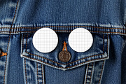 Pin Badge on Denim Mockup, a Merchandise Mockup by Nathatype (Thumbnail 5 of 9)