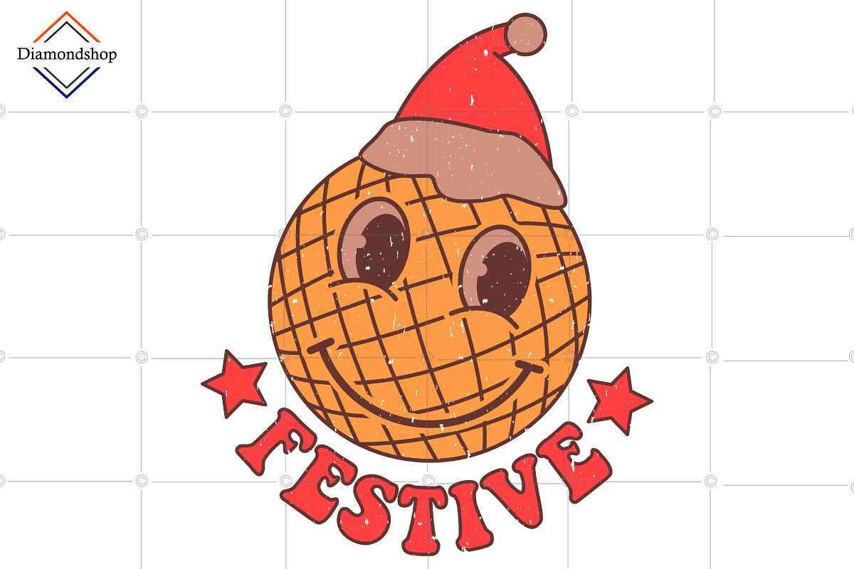 Retro Christmas Sublimation Bundle, a Decorative Illustration by DiamondShop (Photo 3 of 11)