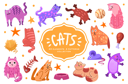 Cute Cat Clipart - Kids Bundle