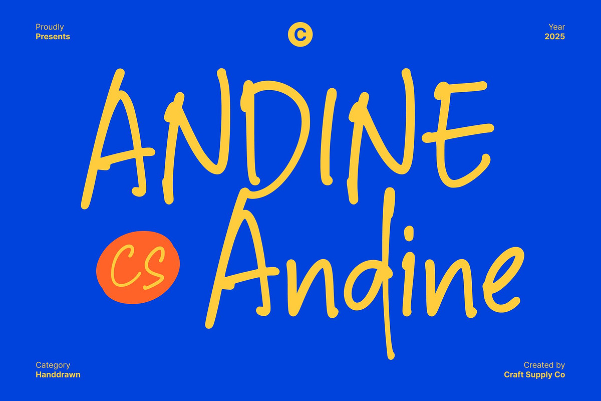 CS Andine – Handwriting Font, a Handwritten Font by Craft Supply Co. (Photo 1 of 8)