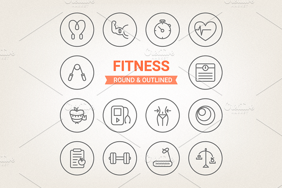Circle Fitness Icons