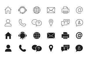 Communication, Contact, Online Icons, an Object Illustration by Vector Creator