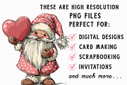 Whimsical Valentines Gnomes Clipart, an Illustration by Libby Wishes (Thumbnail 6 of 6)