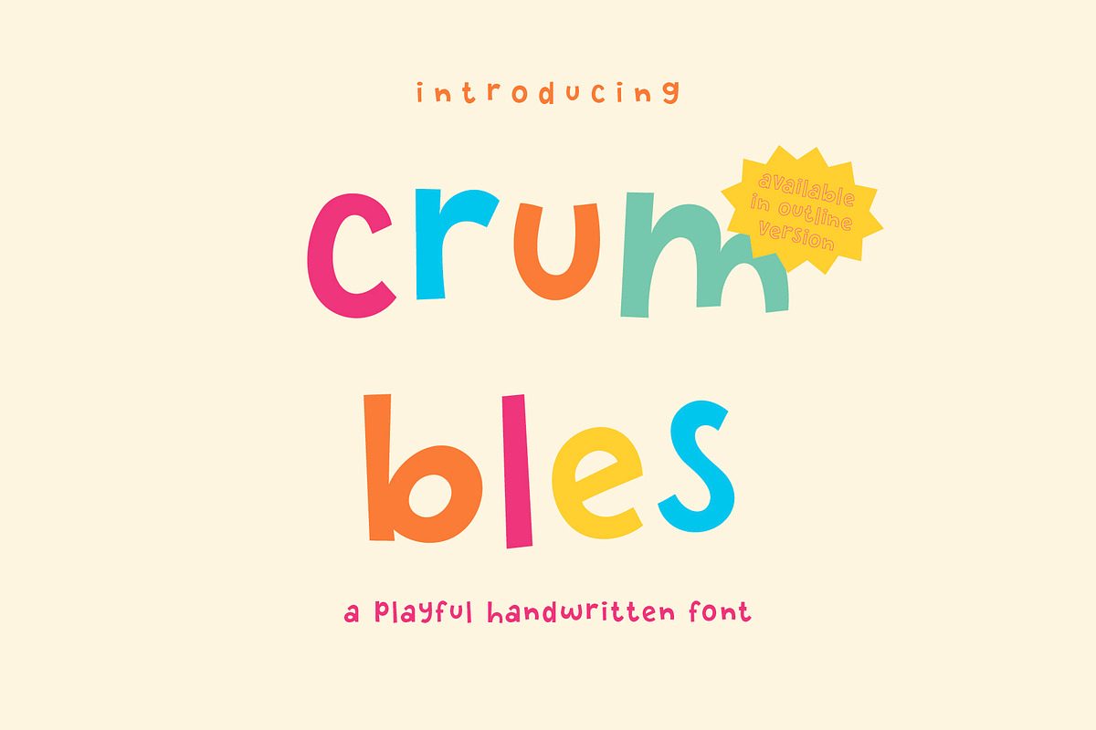 PGR Crumbles - Playful Font, a Handwritten Font by Pikgura (Photo 1 of 9)