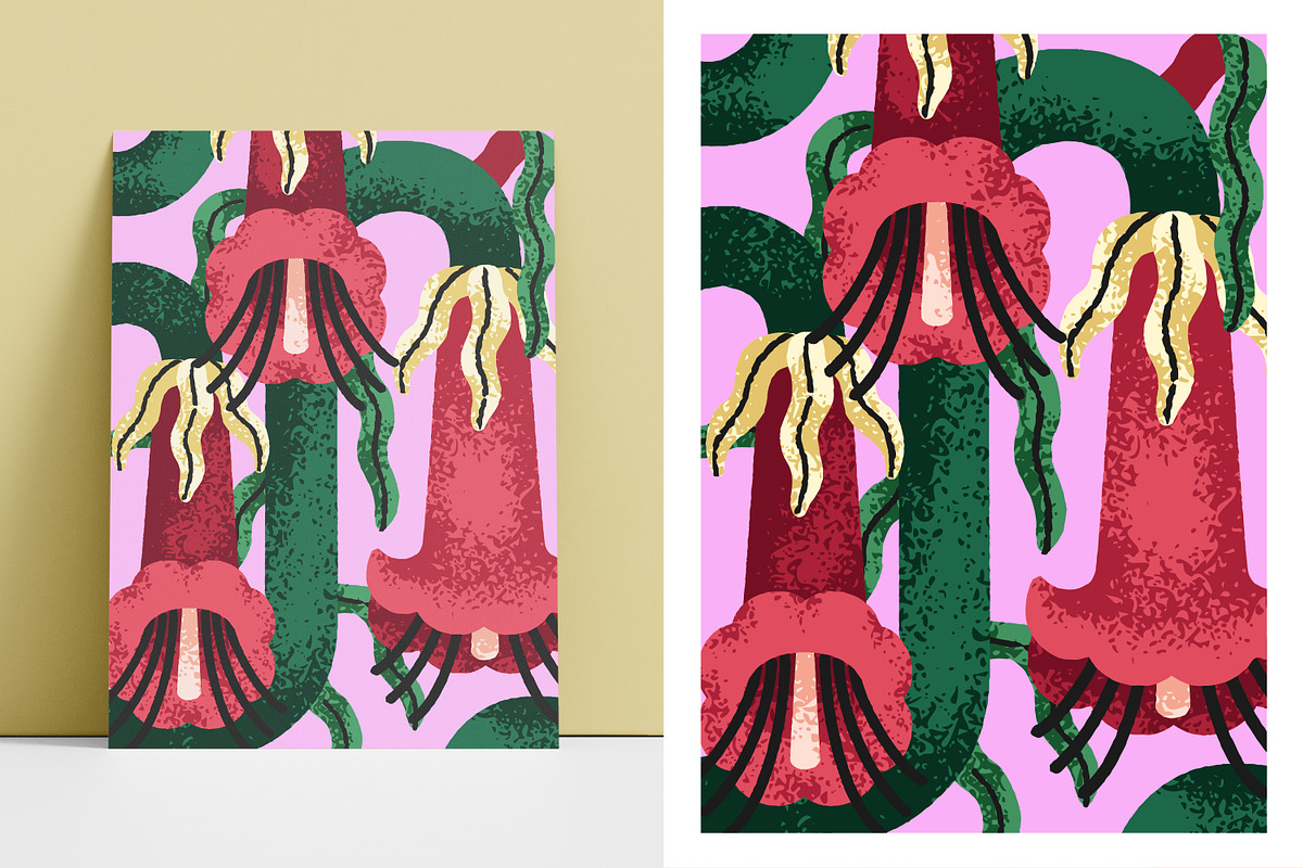Abstract floral poster designs set, a Decorative Illustration by Good Studio (Photo 4 of 8)