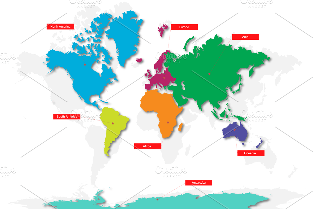 Multicolor World Vector Map, an Object Graphic by Nazim's Shop (Photo 2 of 13)