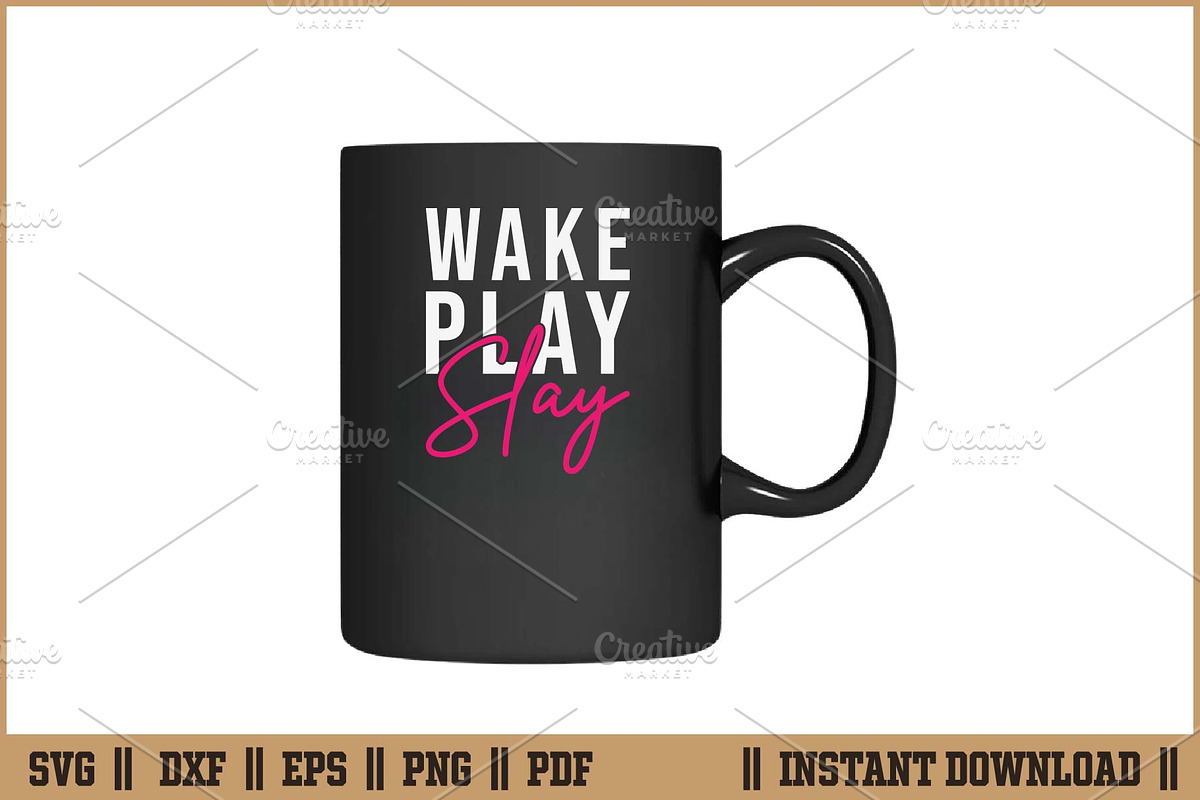 Wake Pray Slay Inspirational SVG, a Seasonal Illustration by Handy Arts Studio (Photo 3 of 3)
