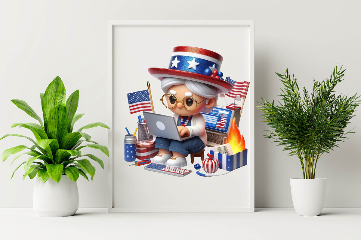 4th of July Grand Ma Sublimation Cli, an Illustration by SVGArt (Photo 2 of 8)