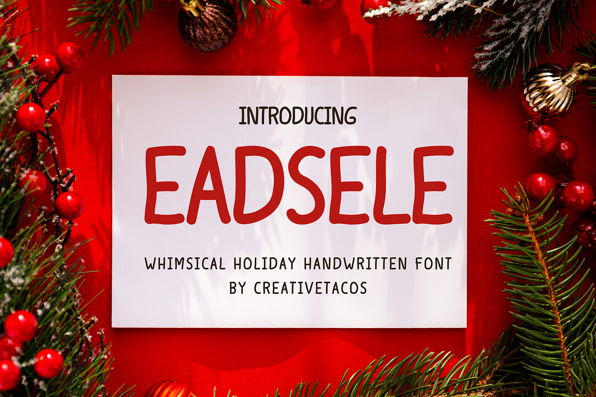 Eadsele Handmade Font, a Handwritten Font by Creativetacos (Photo 1 of 7)