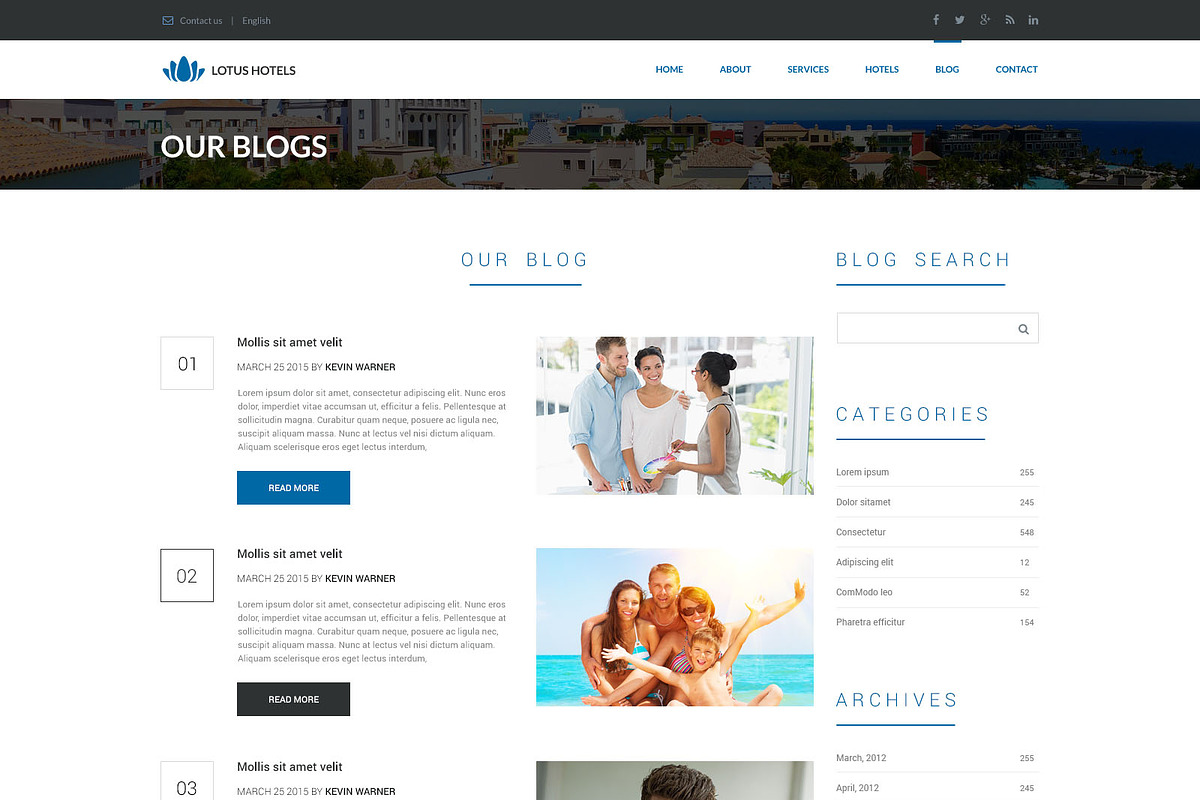 One Page Hotels PSD Website Template, a Landing Page Template by WebbyTemplates (Photo 3 of 4)