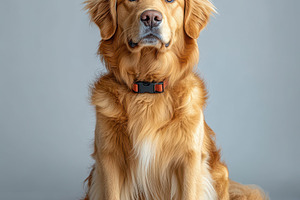 Golden Retriever Dog Portrait Studio, an Animal Photo by Pixeness Studio