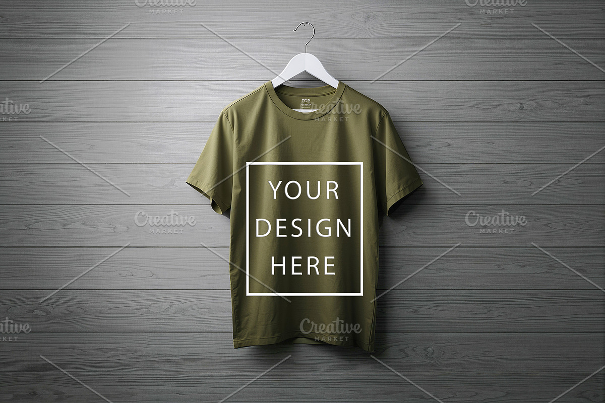 T-Shirt Mockup - Olive Edition, a Shirt Mockup by ForhadGFX (Photo 8 of 12)