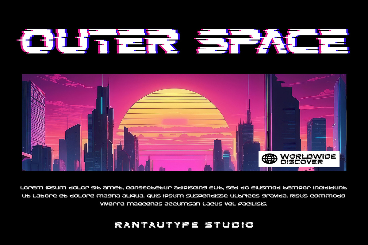 Vorcas Glitch Font, a Sans Serif Font by RantautypeStudio (Photo 2 of 15)