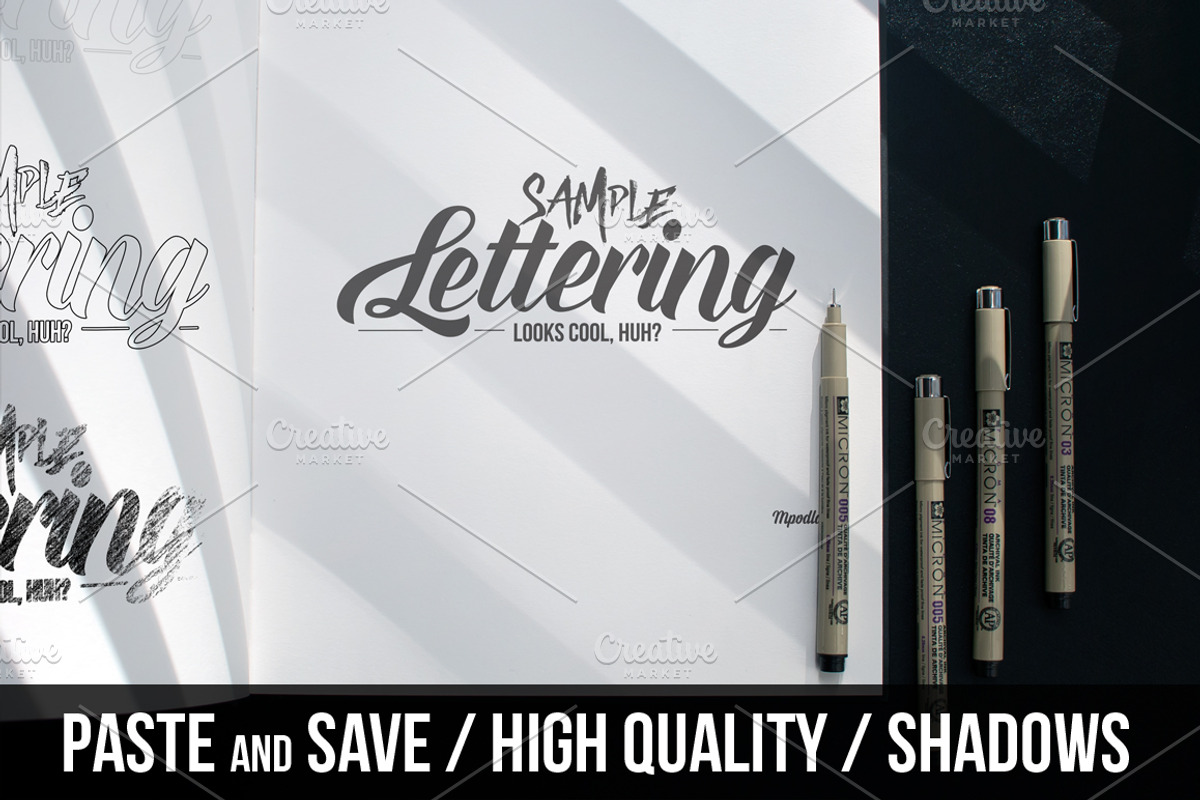 Lettering & Drawing Mockup Set 3, a Books & Magazine Mockup by AwesomeMockups (Photo 2 of 5)