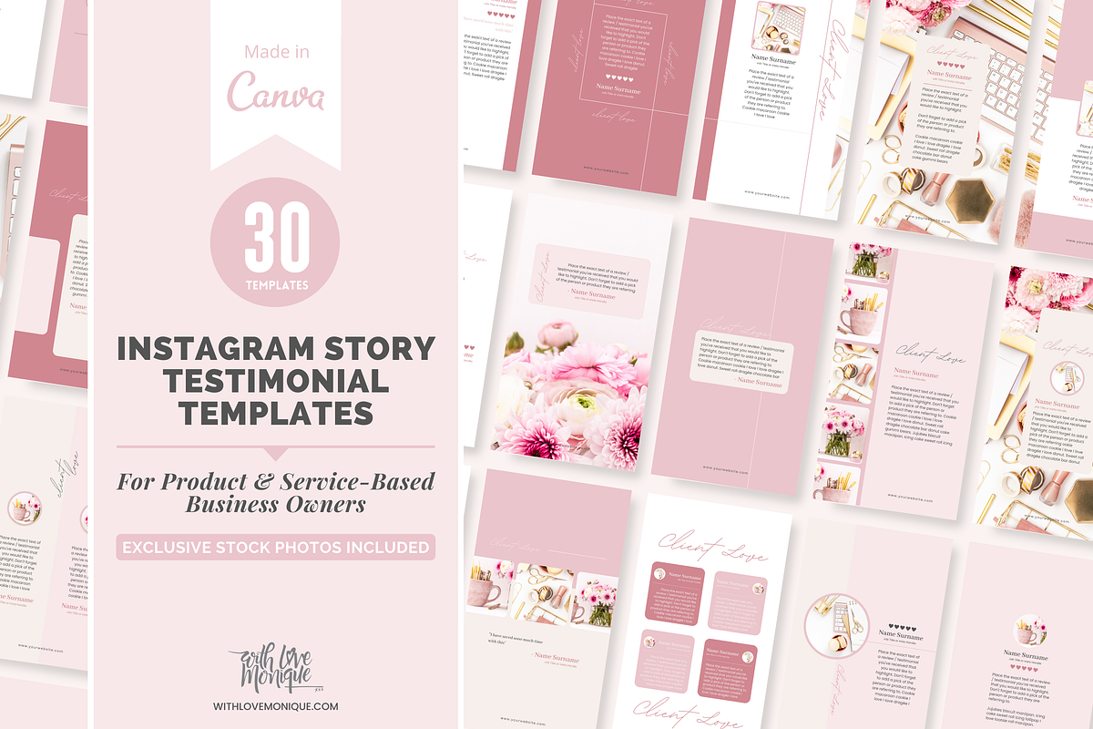 30 Instagram Story Templates, a Social Media Template by With Love Monique (Photo 1 of 7)
