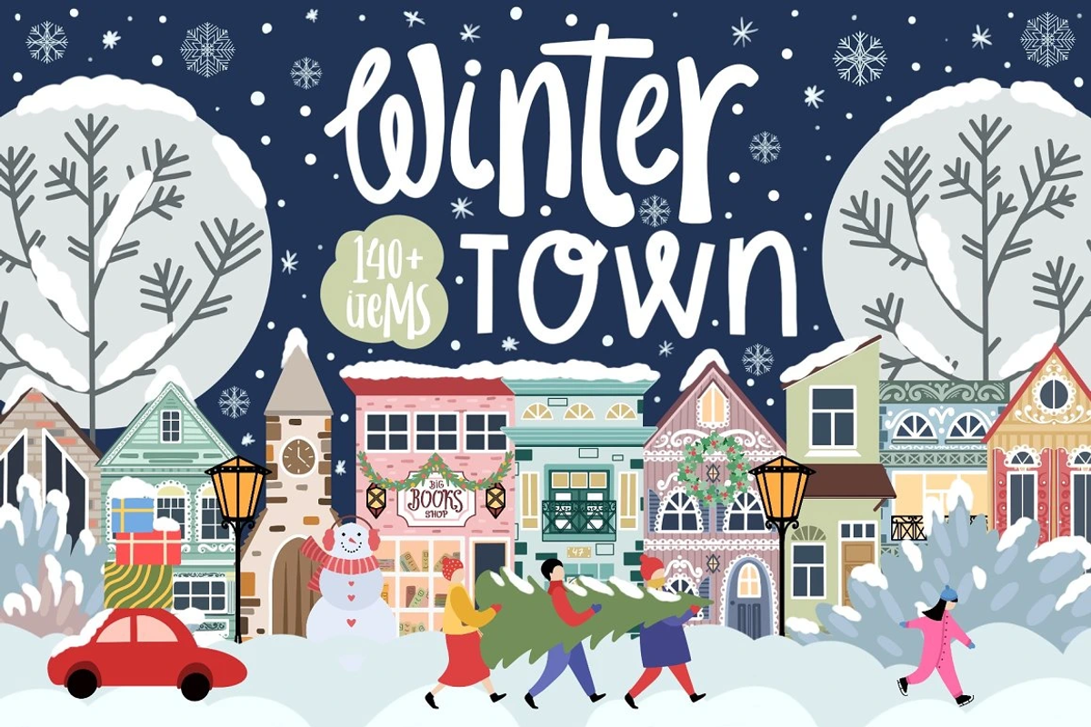Seasonal Town Creator Bundle -60%OFF, a Decorative Illustration by Alina Sh (Photo 4 of 22)