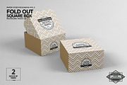 Square Fold Out Box Packaging Mockup, a Cups & Container Mockup by INCDesign (Thumbnail 4 of 6)