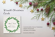 8 Wreath Christmas Cards Canva, a Card Template by 3Motional (Thumbnail 9 of 11)