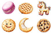 Cookie Watercolor Clipart PNG, an Illustration by SinaCreation (Thumbnail 3 of 5)