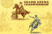 Vintage Retro Rodeo illustrations, an Object Illustration by Nocturnal Wolf (Thumbnail 2 of 17)