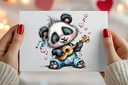 Watercolor Valentine Panda Clipart, an Illustration by Canvas Craft (Thumbnail 5 of 6)