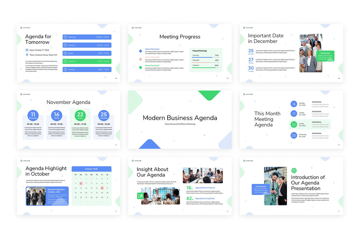 Modern Business Agenda PowerPoint, a Presentation Template by Loin Studio (Photo 3 of 4)