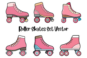 Roller Skates Set Vector