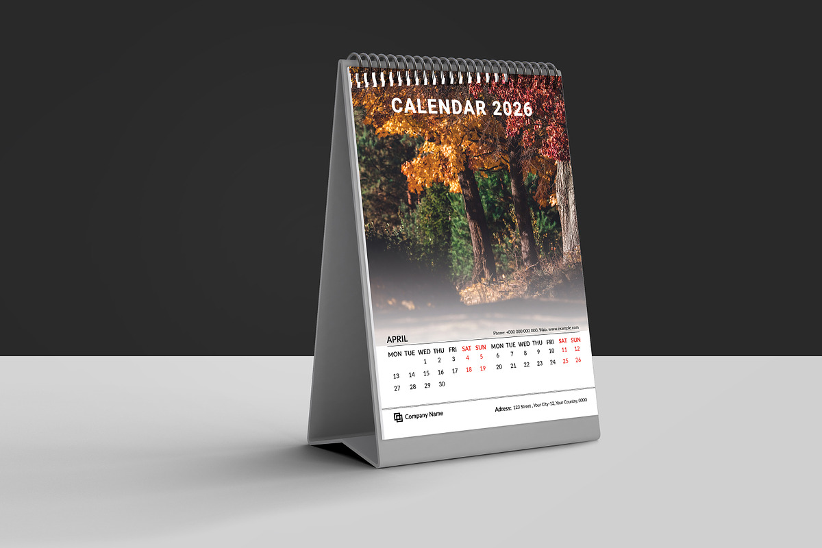 Desk Calendar 2026, a Stationery Template by crazyOWL (Photo 4 of 4)