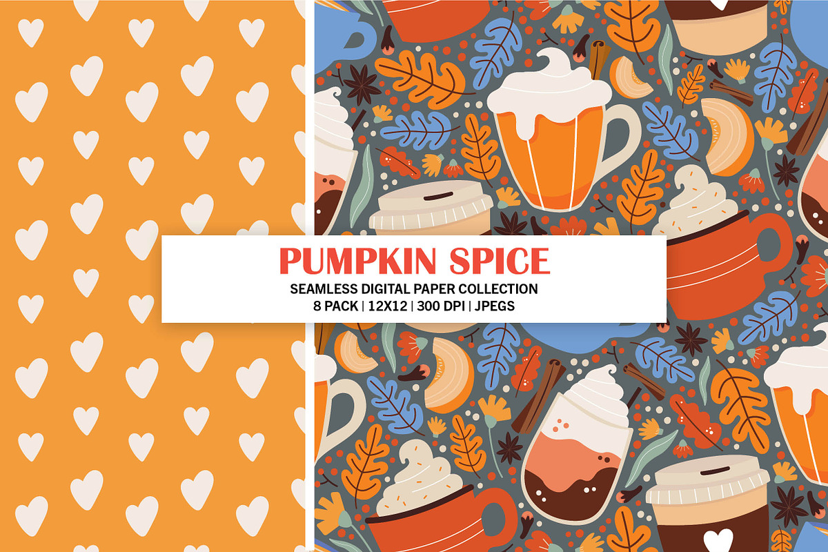 Pumpkin Spice Seamless Digital Paper, a Pattern Graphic by Alanna Messina Design Co (Photo 3 of 8)