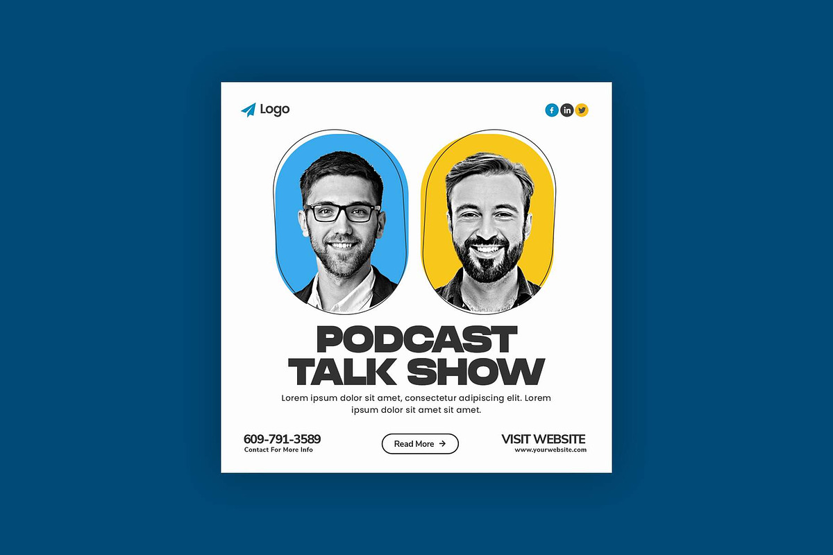 Podcast Social Media Post Bundle, a Social Media Template by Saman Osama (Photo 3 of 12)