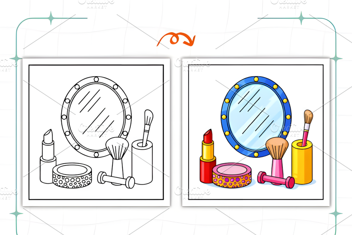 Beauty Stuff Coloring Book, a Decorative Illustration by Design Station (Photo 4 of 7)
