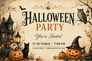 Vintage Halloween Backgrounds, a Background Graphic by MarisoArt (Thumbnail 3 of 5)