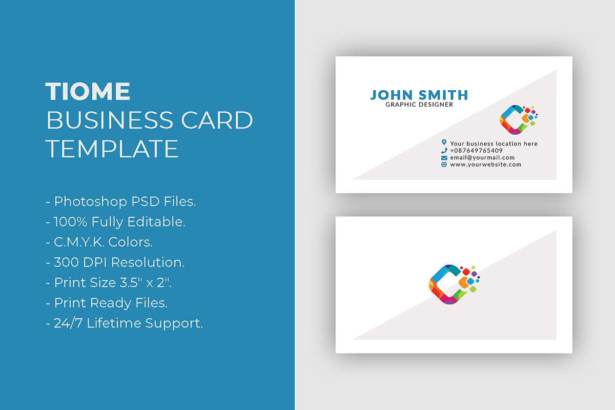 TIOME Business Card Template, a Business Card Template by Dueza.Com