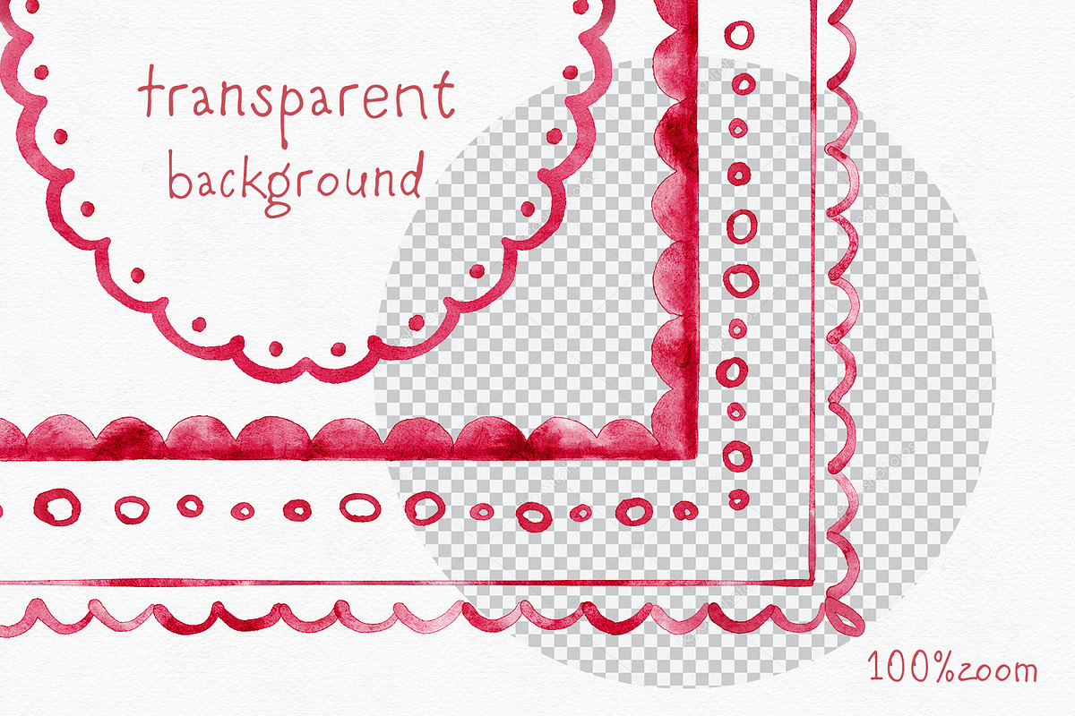 Bow Watercolor Red Frames, a Background Graphic by Solo Art Original (Photo 6 of 9)