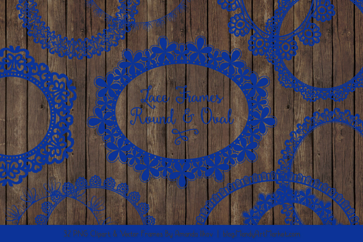 Royal Blue Round Lace Frames, an Illustration by Amanda Ilkov (Photo 5 of 5)